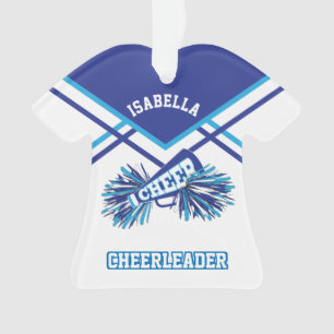 Ornamento Cheerleader Azul, Branco e Azul Claro
