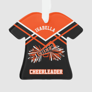 Ornamento Cheerleader Laranja e Preto