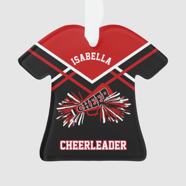 Ornamento Cheerleader Negro Vermelho e Negro (Frente)