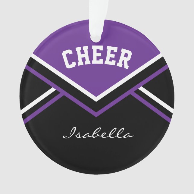 Ornamento Cheerleader roxo 📣 💖 Cheque (Frente)