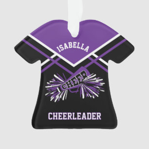 Ornamento Cheerleader roxo e preto