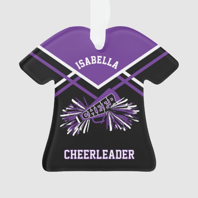 Ornamento Cheerleader roxo e preto (Frente)