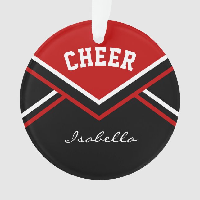 Ornamento Cheerleader Vermelho Escuro 📣 💖 Cheer (Frente)