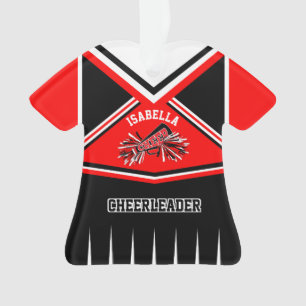 Ornamento Cheerleader vermelho, preto e branco