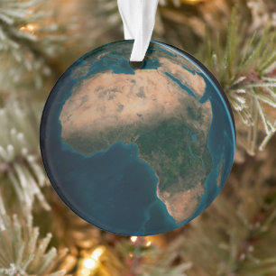 Ornamento Cheio Terra Do Espaço Acima Do Continente Africano