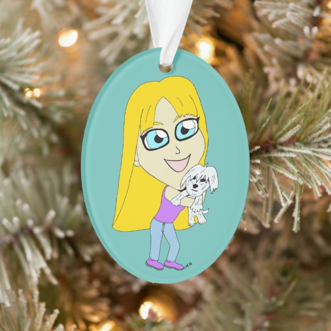 Ornamento Chibi com um filhote (Árvore)