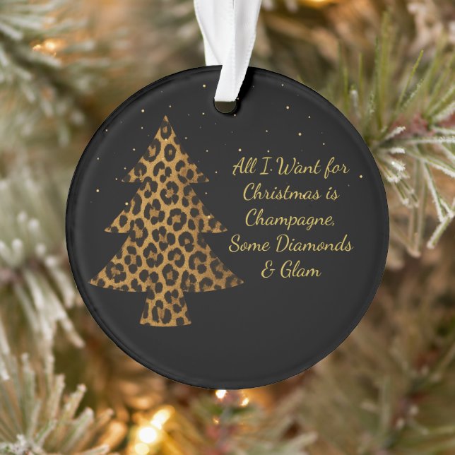 Ornamento Chic Holiday Leopard Tree Design  Ornament (Árvore)