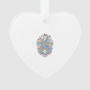 Ornamento Chifre de Beisebol Unicórnio Poder Kawaii Design V