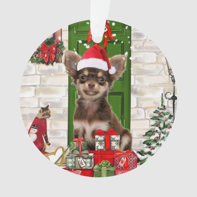 Ornamento Chihuahua Christmas (Frente)