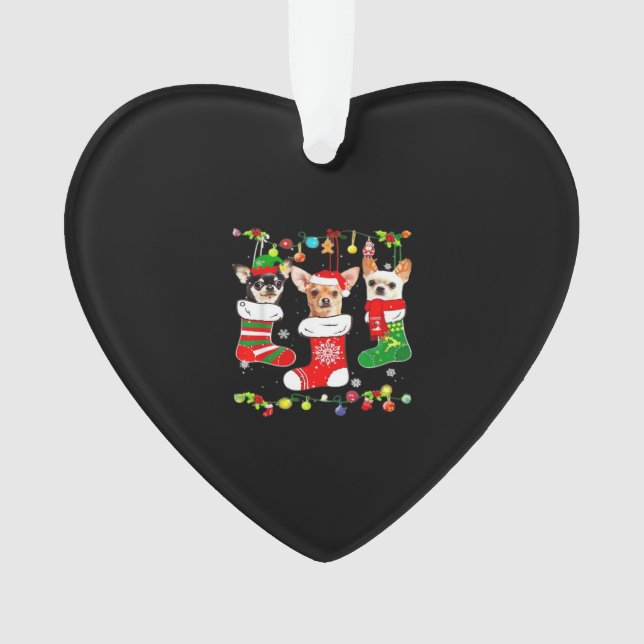 Ornamento Chihuahua Christmas Lights Xmas Dog Classic T-Shir (Frente)