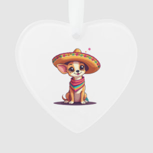 Ornamento Chihuahua México Cinco de Mayo Cachorro Engraçado