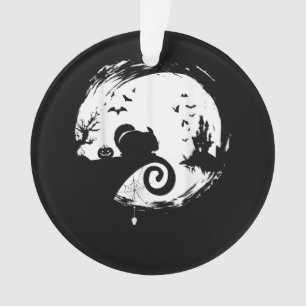 Ornamento Chinchilla Halloween Figurume Moon Silhouette