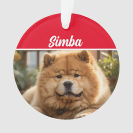 Ornamento Chow Chow Chow Dog com Nome e Foto de Natal