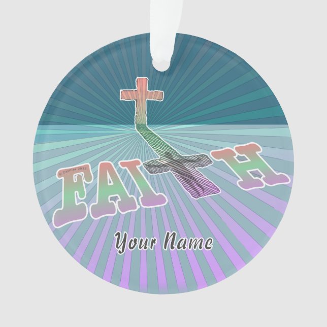 Ornamento Christian Faith Cross (Frente)