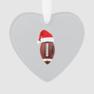 Ornamento Christmas American Football Ball Santa Hat (3)