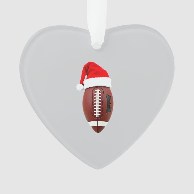 Ornamento Christmas American Football Ball Santa Hat (3) (Frente)