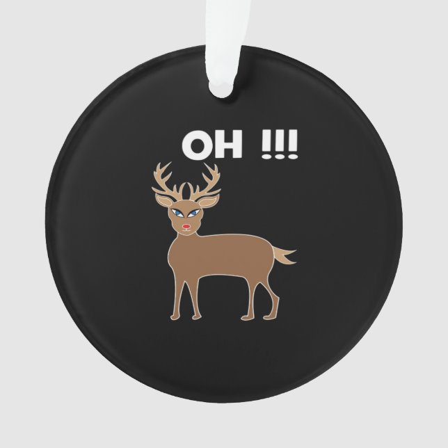 Ornamento Christmas Deer Season Cute Festive Retro Style (Frente)