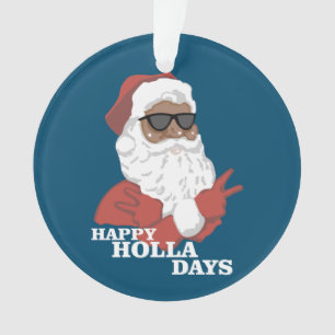 Ornamento Christmas Happy Holla Days African American