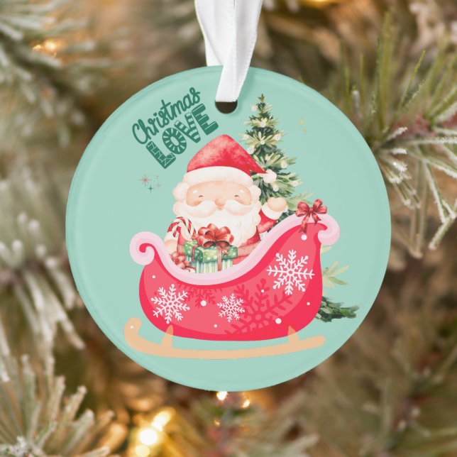 Ornamento Christmas Lover | Santa Sleigh Holiday Magic (Árvore)