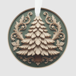 Ornamento Christmas Ornament 2025 – Wood Carved Style