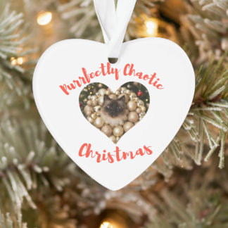 Ornamento Christmas Personalized Cat Heart Photo Frame
