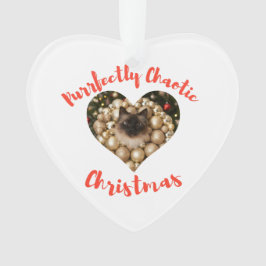 Ornamento Christmas Personalized Cat Heart Photo Frame