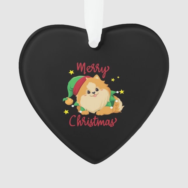 Ornamento Christmas Pomeranian Merry Xmas Essential T-Shirt (Frente)