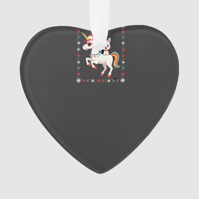 Ornamento Christmas Poodle Unicorn Sunglasses Poodles T-Shir (Frente)