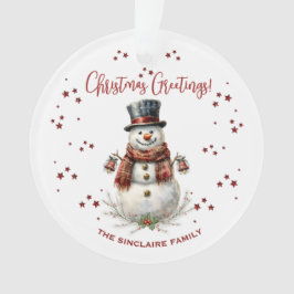 Ornamento Christmas Snowman Holiday With Name