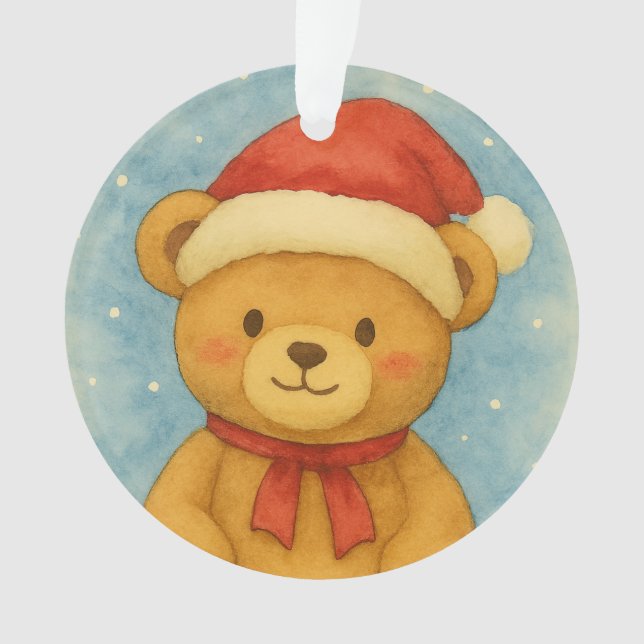Ornamento Christmas Teddy Bear in Snowy Wonderland (Frente)