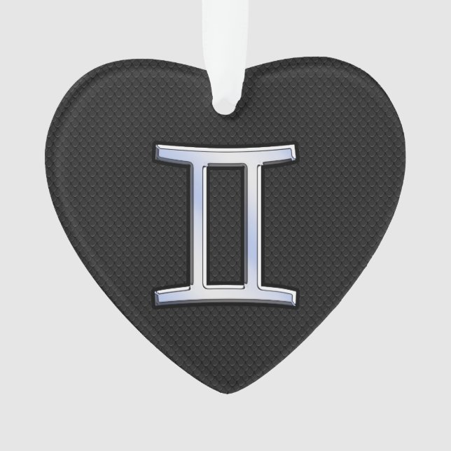 Ornamento Chrome Como Gemini Sinal Zodiac (Frente)