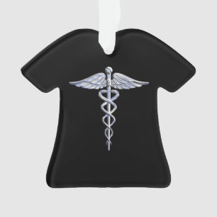 Ornamento Chrome Like Caduceus Medical Symbol