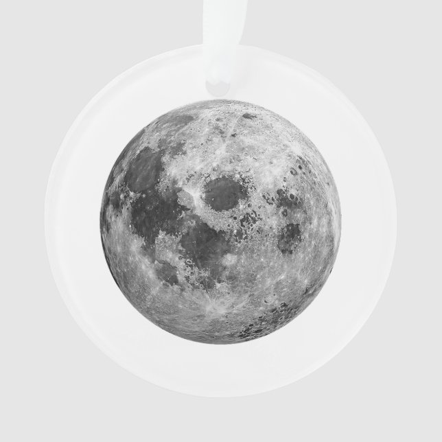 Ornamento Ciência da Astronomia Espacial legal com Lua Cheia (Frente)