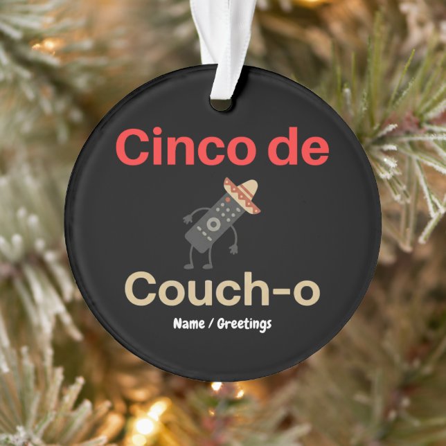 Ornamento Cinco de Couch-o Remote Control Sombrero Funny (Árvore)