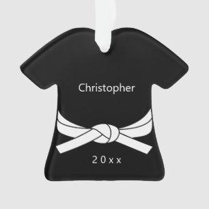 Ornamento Cinto Branco Personalizado de Karate