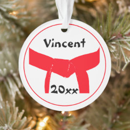 Ornamento Cinturão Vermelho de Artes Marciais Datado