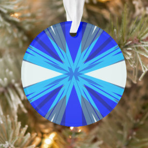 Ornamento Cinza Azul Branco de inverno Estrela de Neve