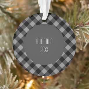 Ornamento Cinza de Buffalo Clan Tartan Xadrez escocesa