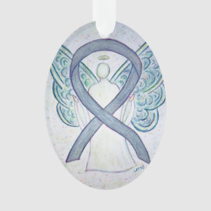 Ornamento Cinza Sensibilização Ribbon Angel Ornament Penta