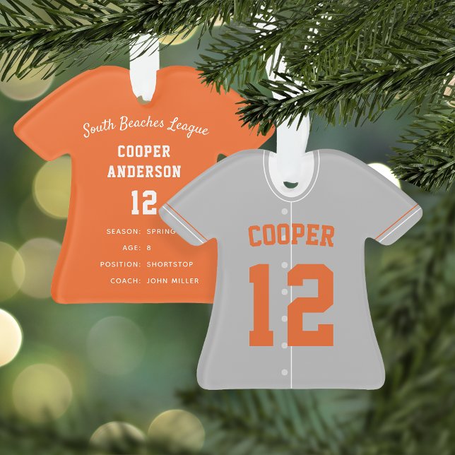 Ornamento Cinzas e Estados do jogador de beisebol azul laran (Criador carregado)