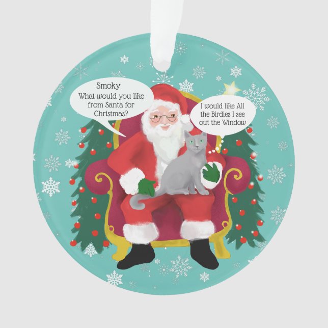 Ornamento Cinzas Engraçadas Visitam Papais noeis Natal Perso (Frente)