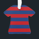 Ornamento Cinzas Horizontais Vermelhos e Azuis<br><div class="desc">Um moderno vibrante vermelho e azul de listras horizontais decor para um belo presente personalizado. Use o link "Perguntar a este Designer" para entrar em contato conosco com suas solicitações especiais de design ou para obter assistência com qualquer das suas necessidades de personalização. Uma ideia de presente de excelente.</div>