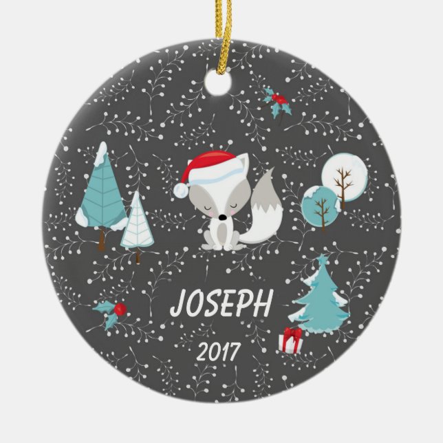 Ornamento cinzento dos Sprigs do inverno das (Frente)