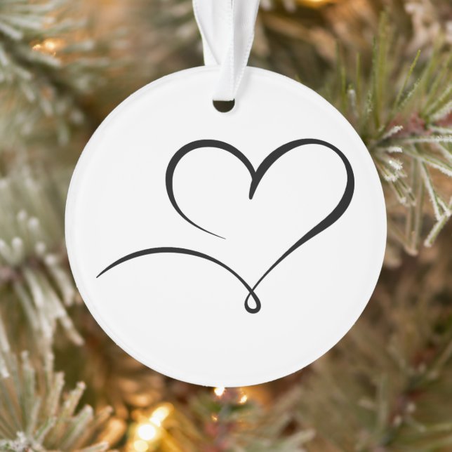 Ornamento Circle Acrylic Ornament with Heart Mark Design (Árvore)