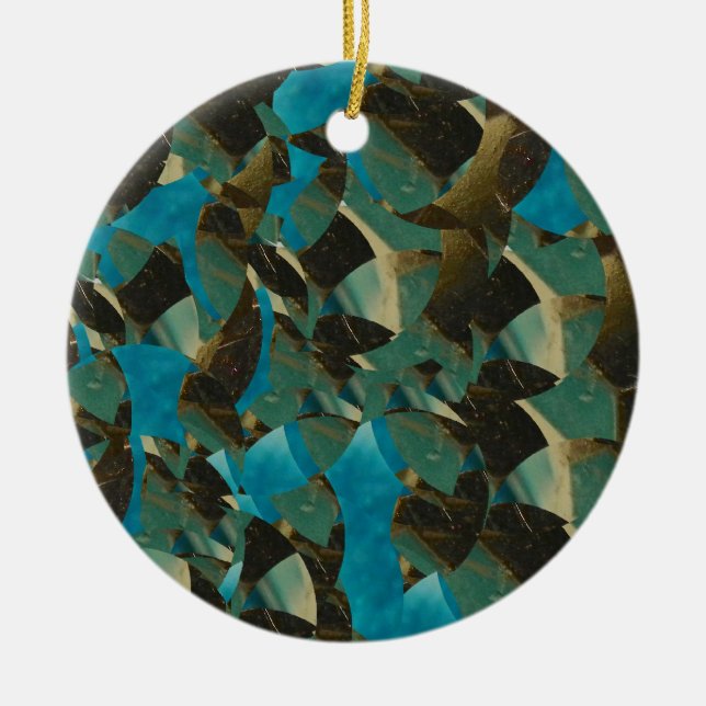 Ornamento circular azul mosaico (Frente)