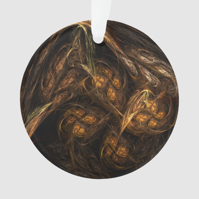 Ornamento Círculo Acrílico de Abstrato de Arte da Mãe Terra (Frente)