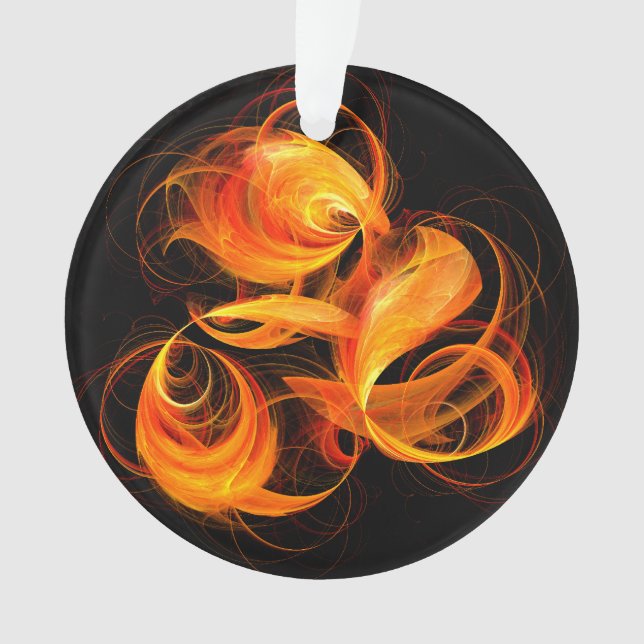 Ornamento Círculo acrílico de Abstrato de Fireball (Frente)