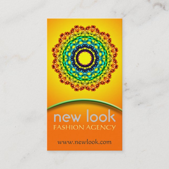 Ornamento Círculo Mandala Art, Cartão de visita (Frente)