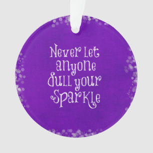 Ornamento Citação do Sparkle Inspiracional Roxo