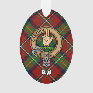 Ornamento Clan Boyd Crest sobre Tartan